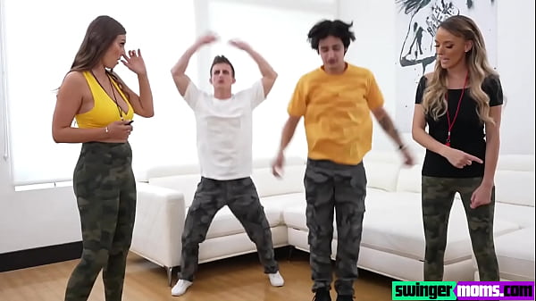 SwingerMoms - Naughty stepmom Pristine Edge, Kenzie Love have lesbian sex and record it to lure her stepsons home and fuck them lovingly