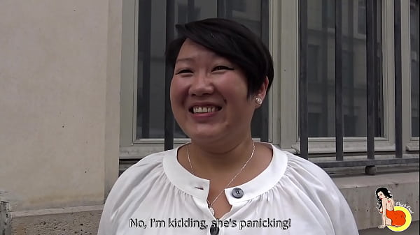 Big tits chubby asian slut Celine from Laos fucks in the back of her husband