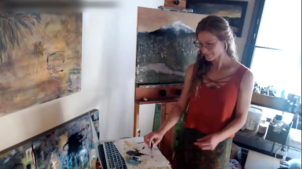 Twitch Streamer Flashing Boobs while Painting Art OH BOY!!!