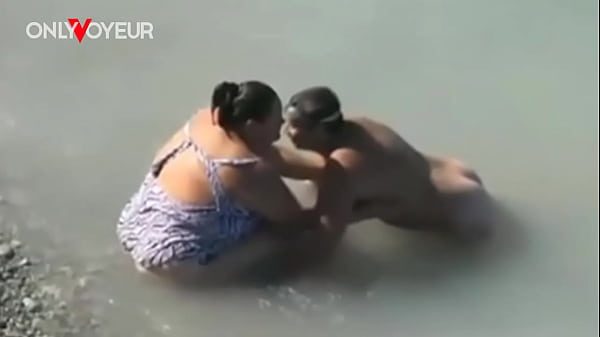 Beach Voyeur. Lucky guy caught BBW size mermaid in the sea