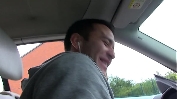 Bustyeager for cock starts masturbating in the car waiting forcocks