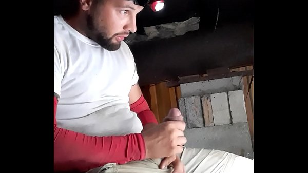 Huge cumshot long fat dick at work