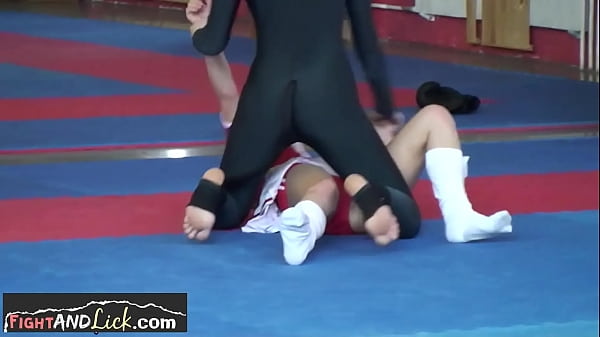 Cute teen orally pleased by wrestling partner Thumbnail