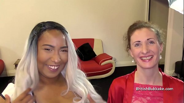 Nervous mid 40's first bukkake with y. black lady