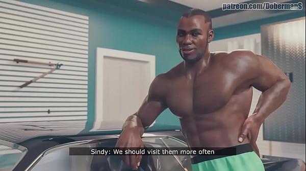 3D animation rubia en dp interracial