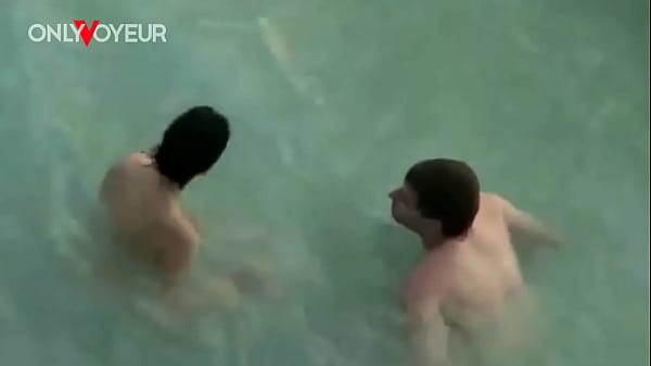 Busty amateur nudist swimming naked and getting her pussy licked and fucked on a public beach