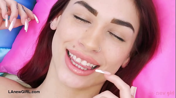 Sexy model with red hair shows her cute body Thumbnail