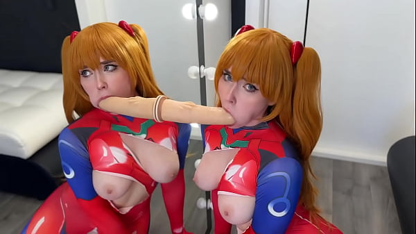 Asuka from Evangelion Deepthroats Cock and Dildo & Passionate Fucks till Cum in Pussy POV