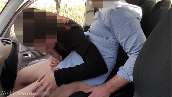 Dick flash - A girl caught me jerking off in the car and help me cum 4K - MissCreamy