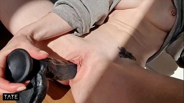 Girlfriend Can't Wait And Fuck Herself With Huge Black Dildo