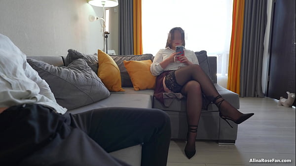 Pulled Out a Dick in Front of A Friend's Wife in Stockings