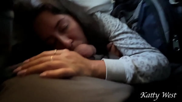 Risky extreme public blowjob on Plane