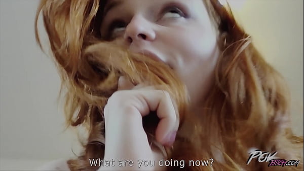 Sexy ginger girl gets cum on her red hairy pussy