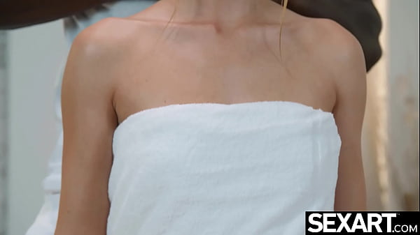 Cute girl gets an intimate massage from her sexy Black lover