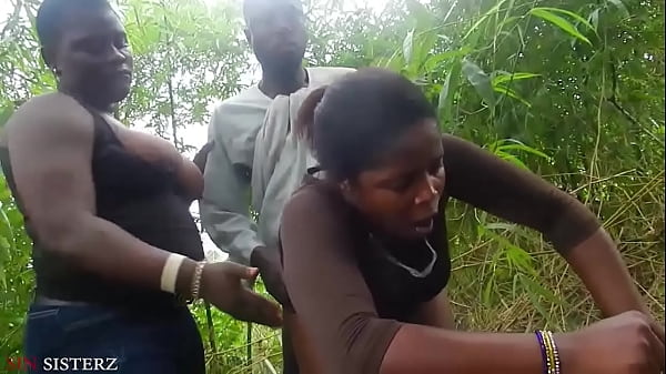 Black Power Man And Black Power Ladies Doing It In An Uncompleted And Bush