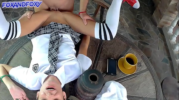 Stepfather fucks me on the table and cum inside - huge creampie for naughty