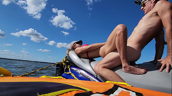 HOT athletic couple have SEX on a jetski in the middle of a lake Thumbnail