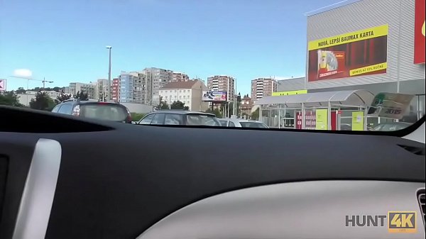 HUNT4K. Lovely teen girl has big boobs and shaved twat to sell them