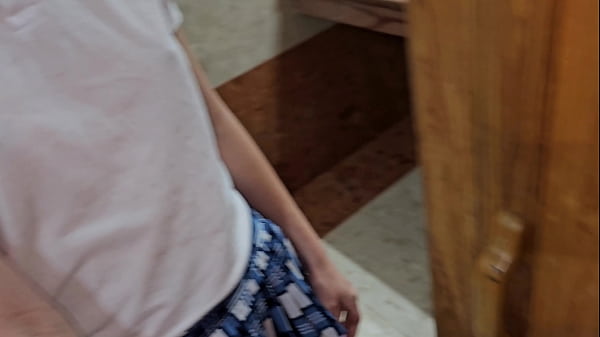 The teacher calls his student to the bathroom and makes her suck and then fuck her