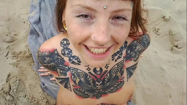 RISKY BLOWJOB SEX AND MASTURBATION ON NUDIST BEACH Thumbnail
