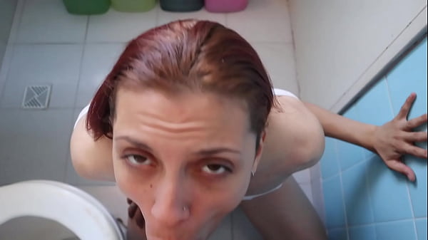 My step sister-in-law suprises me on the bathroom for a quick fuck while my wife is gone (GREAT dirty talk) POV