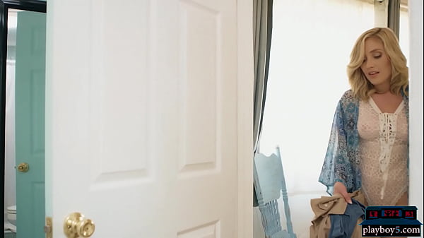 Big butt blonde Playboy model Manda Kay hot striptease