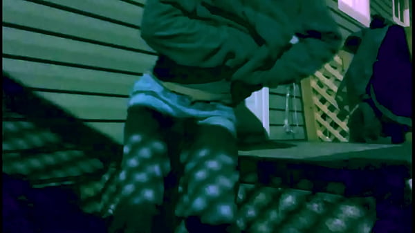 Time Lapse Stop Frame stretch against steps at Night with Lattice Shadow Ass and Legs Effect Thumbnail