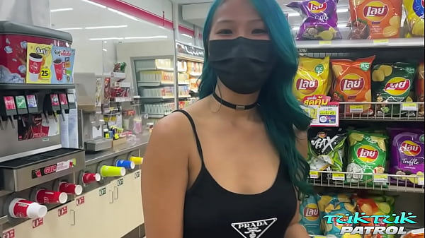 Hot and horny Thai babe rocks out on thick white cock stud she just met