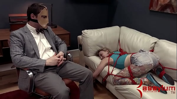 Ass eating BDSM slave is bound and fucked