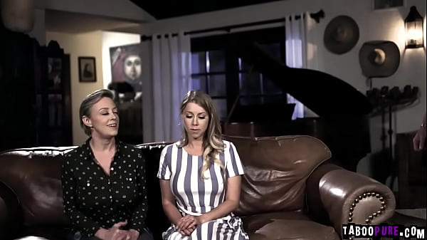 Blonde milfs fight over this lucky stud and ends up in a hot threesome sex