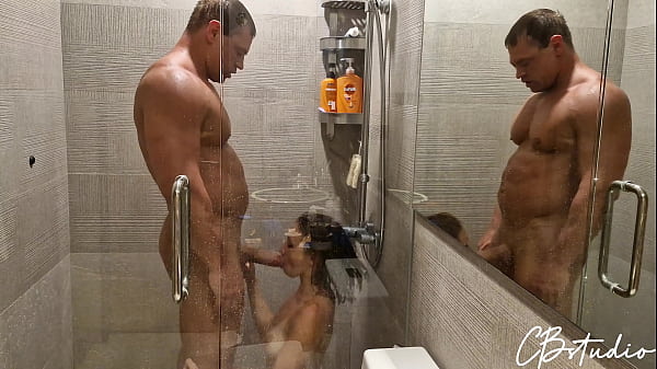 My friend's wife liked fucking in the shower and she came to me again to get a hot creampie