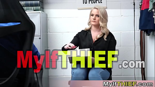 Beautiful blonde housewife gets destroyed on CCTV by a horny mall cop