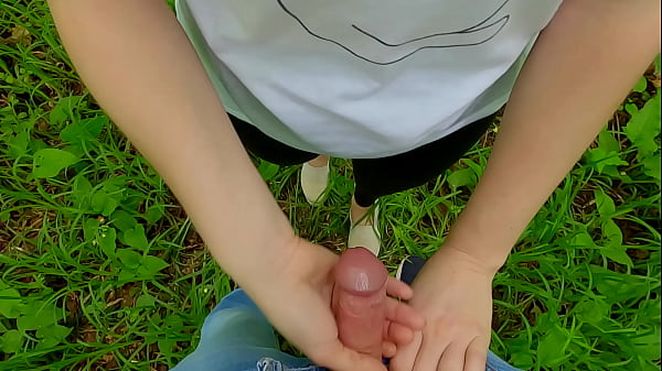 Shy student girl helped me cum and showed her naughty talents! Risky blowjob and handjob in the forest with birds singing! Active by Nata Sweet