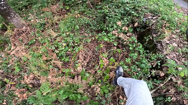 I surprise a strange girl in the forest when I jerk off and she fucks me without caring if they see us