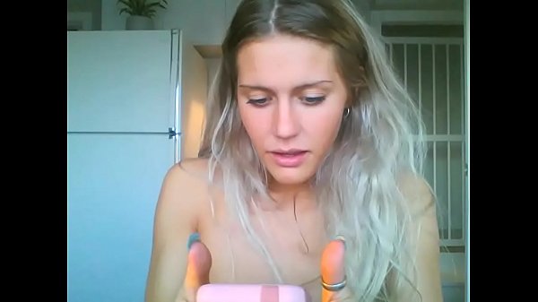 dumb blonde girl playing sexy on video haha