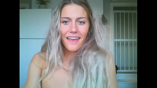 dumb blonde girl playing sexy on video haha