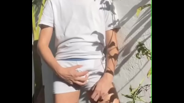 Twink self-pissing - wetting in white undies - male omorashi Thumbnail