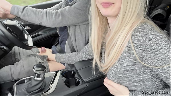 Amazing handjob while driving!! Huge load. Cum eating. Cum play.