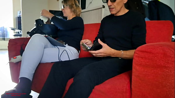 Housewife Jerks Off Dick On Couch.