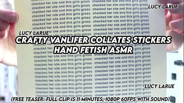 Crafty Vanlifer Collates Stickers Hand Fetish ASMR Thumbnail