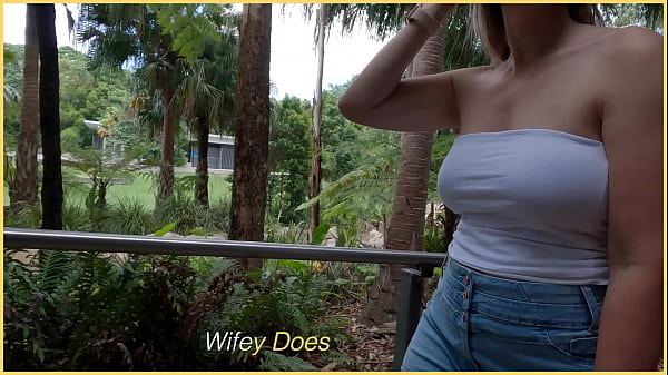 Wife goes braless in public exhibitionist dare
