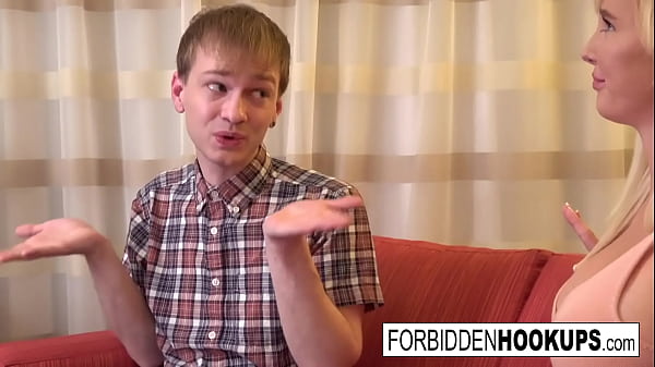 Big boobed babe takes her step-brothers fat cock