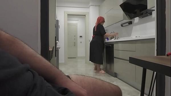 Arab Stepmom Caught Stepson Jerking off then She lost Anal virginity.