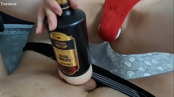 She is so Horny so she can't just Jerking his dick and she starts to Ride his Masturbator!