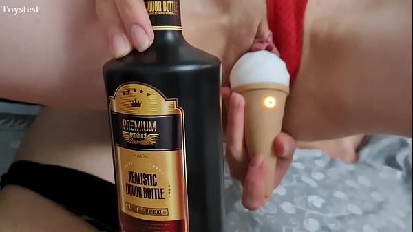 She is so Horny so she can't just Jerking his dick and she starts to Ride his Masturbator!