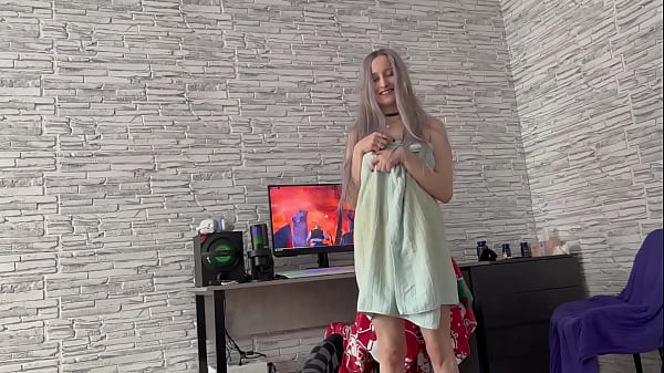 Sex after a shower with a young wife. Pussy or cartoon?