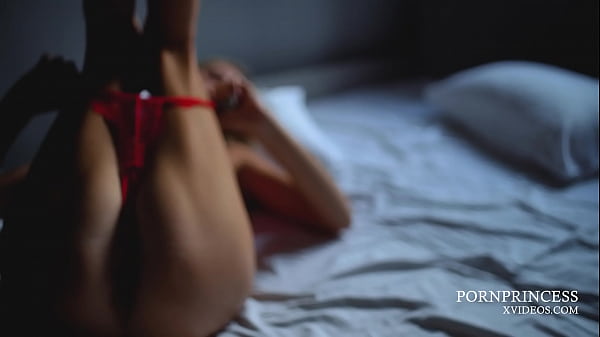 Hot Babe in Red Lingerie helped me Cum