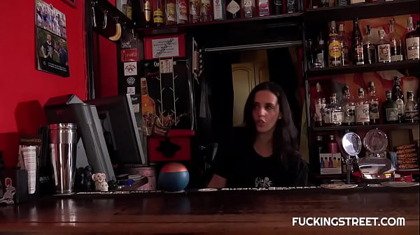 Hardcore sex in a bar with a beautiful waitress