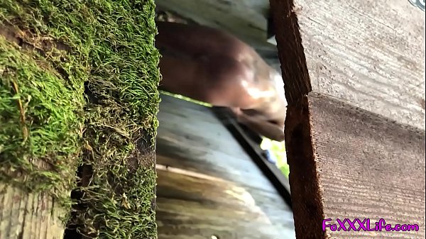 Hot outdoor shower in the woods - TheFoxxxLife -