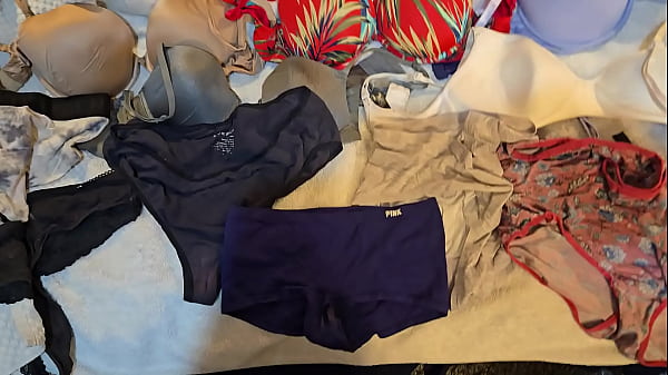 Encontrei algumas calcinhas e sutiãs indianos Desi Lady na lata de lixo da lavanderia